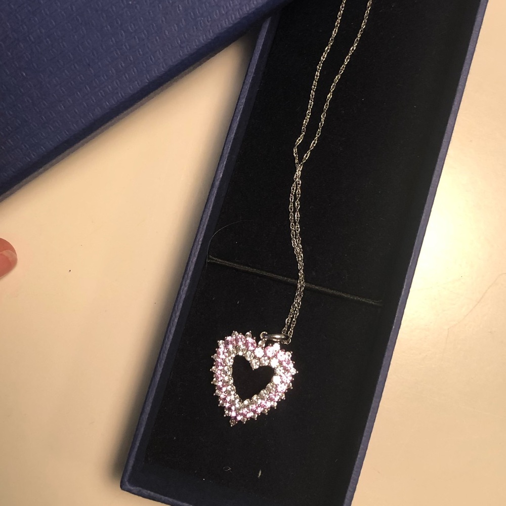 Swarovski pink heart necklace